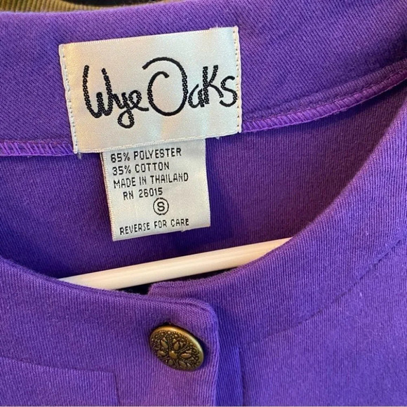 Vintage 80s Retro Granny Button Down Knit Jacket Blouse Size Small Purple - Picture 9 of 12